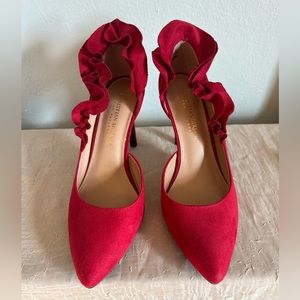 Red Ruffled Sexy High Heels - HOT!!!